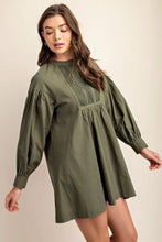 Load image into Gallery viewer, Long Sleeve Mini Dress With Lace Detail