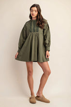 Load image into Gallery viewer, Long Sleeve Mini Dress With Lace Detail