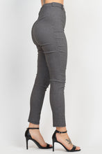 Load image into Gallery viewer, Skinny Button Tab Plaid Pants