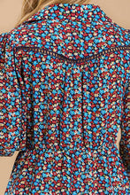 Load image into Gallery viewer, Collared Neckline Button-Down Floral Print Dress With Crochet Trimmed Details