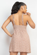 Load image into Gallery viewer, Smocking Sleeve Mini Print Dress