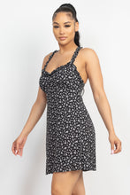 Load image into Gallery viewer, Smocking Sleeve Mini Print Dress