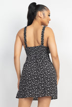Load image into Gallery viewer, Smocking Sleeve Mini Print Dress