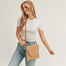 Load image into Gallery viewer, Straw Envelope Crossbody & Clutch