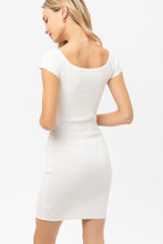 Load image into Gallery viewer, Scoop Neck Buttoned Knit Mini Bodycon Dress