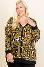 Load image into Gallery viewer, Plus Size Cozy Animal Print Button Up Cardigan