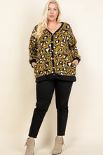 Load image into Gallery viewer, Plus Size Cozy Animal Print Button Up Cardigan