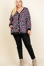 Load image into Gallery viewer, Plus Size Cozy Animal Print Button Up Cardigan