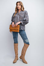 Load image into Gallery viewer, 3/4 Sleeve Crepe Button Down Printed Top