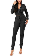 Load image into Gallery viewer, Ribbed Cargo Style Hoodie Set