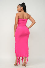 Load image into Gallery viewer, Solid Bottom Ruffle Trim Hem Maxi Dress