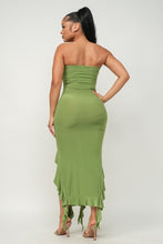Load image into Gallery viewer, Solid Bottom Ruffle Trim Hem Maxi Dress