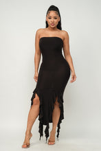 Load image into Gallery viewer, Solid Bottom Ruffle Trim Hem Maxi Dress