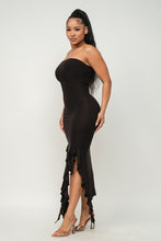 Load image into Gallery viewer, Solid Bottom Ruffle Trim Hem Maxi Dress
