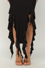 Load image into Gallery viewer, Solid Bottom Ruffle Trim Hem Maxi Dress