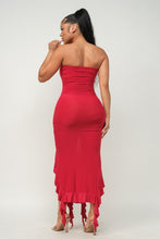 Load image into Gallery viewer, Solid Bottom Ruffle Trim Hem Maxi Dress