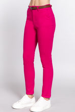 Load image into Gallery viewer, Cotton-Spandex Twill Belted Long Pants