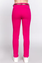 Load image into Gallery viewer, Cotton-Spandex Twill Belted Long Pants