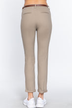 Load image into Gallery viewer, Cotton-Spandex Twill Belted Long Pants