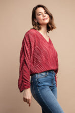 Load image into Gallery viewer, Satin Pleated Drawstring Top With Snap Button