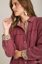 Load image into Gallery viewer, Mineral Wash Cotton Gauze Tiered Dress With Animal Print Detail