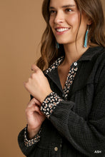 Load image into Gallery viewer, Mineral Wash Cotton Gauze Tiered Dress With Animal Print Detail