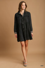 Load image into Gallery viewer, Mineral Wash Cotton Gauze Tiered Dress With Animal Print Detail