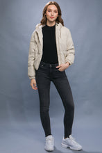 Load image into Gallery viewer, Pu Faux Leather Zipper Hooded Puffer Jacket