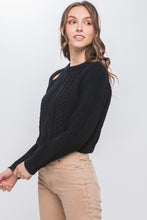 Load image into Gallery viewer, Knit Pullover Sweater With Cutout Shoulder Detail