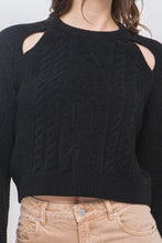 Load image into Gallery viewer, Knit Pullover Sweater With Cutout Shoulder Detail