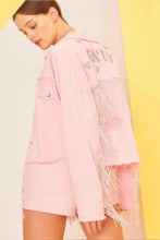 Load image into Gallery viewer, Howdy Sequin Fringe And Star Patches Jacket