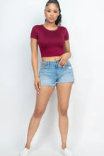 Load image into Gallery viewer, Short Sleeve Roundneck Crop Top