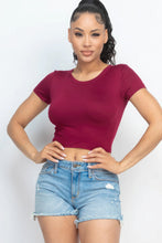 Load image into Gallery viewer, Short Sleeve Roundneck Crop Top