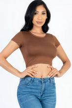 Load image into Gallery viewer, Short Sleeve Roundneck Crop Top
