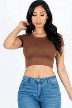 Load image into Gallery viewer, Short Sleeve Roundneck Crop Top