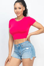 Load image into Gallery viewer, Short Sleeve Roundneck Crop Top