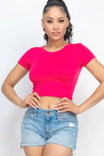 Load image into Gallery viewer, Short Sleeve Roundneck Crop Top