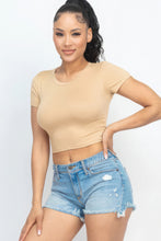 Load image into Gallery viewer, Short Sleeve Roundneck Crop Top