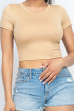 Load image into Gallery viewer, Short Sleeve Roundneck Crop Top