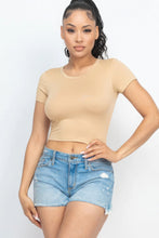 Load image into Gallery viewer, Short Sleeve Roundneck Crop Top