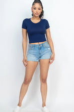 Load image into Gallery viewer, Short Sleeve Roundneck Crop Top