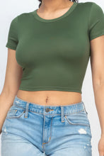 Load image into Gallery viewer, Short Sleeve Roundneck Crop Top