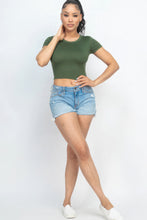 Load image into Gallery viewer, Short Sleeve Roundneck Crop Top