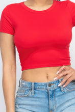 Load image into Gallery viewer, Short Sleeve Roundneck Crop Top