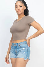 Load image into Gallery viewer, Short Sleeve Roundneck Crop Top