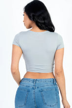 Load image into Gallery viewer, Short Sleeve Roundneck Crop Top