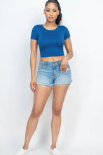 Load image into Gallery viewer, Short Sleeve Roundneck Crop Top