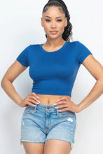 Load image into Gallery viewer, Short Sleeve Roundneck Crop Top