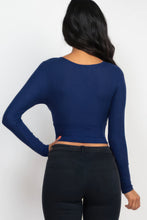 Load image into Gallery viewer, Ribbed Wrap Front Long Sleeve Top