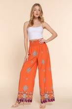 Load image into Gallery viewer, Wide Leg Border Print Woven Pants